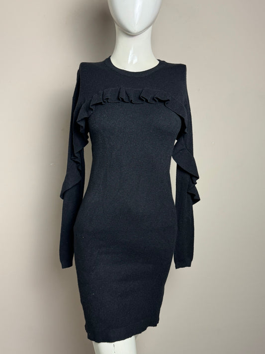 Black Ruffle Bodycon Dress