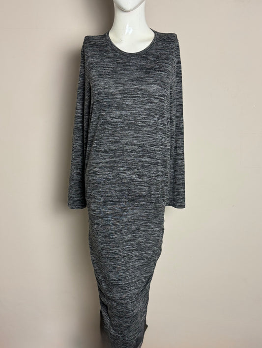 Charcoal Grey Knit Midi Dress