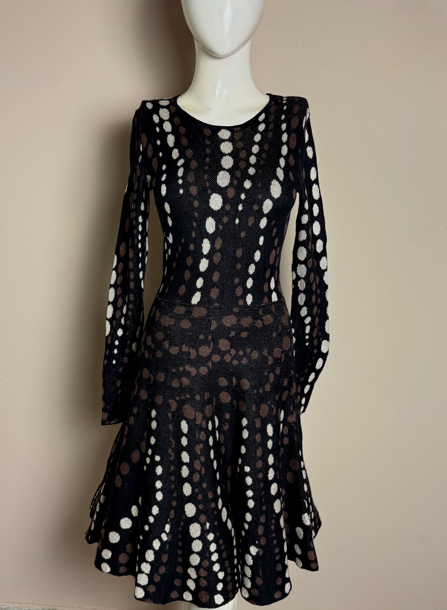 Dotted Fit & Flare Dress – Extra Small