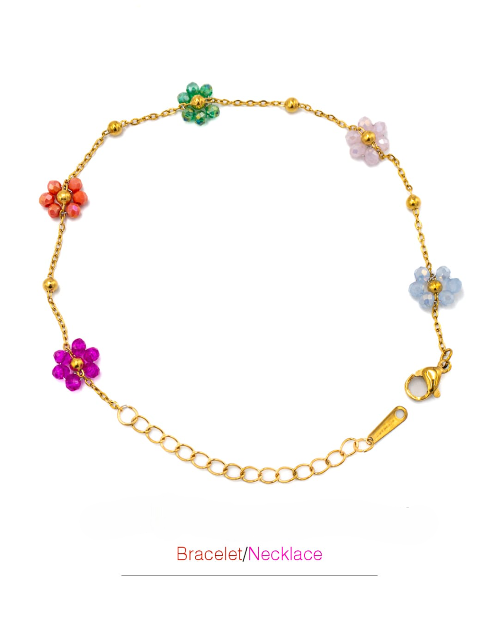 Multicolor Beads Flower Bracelet