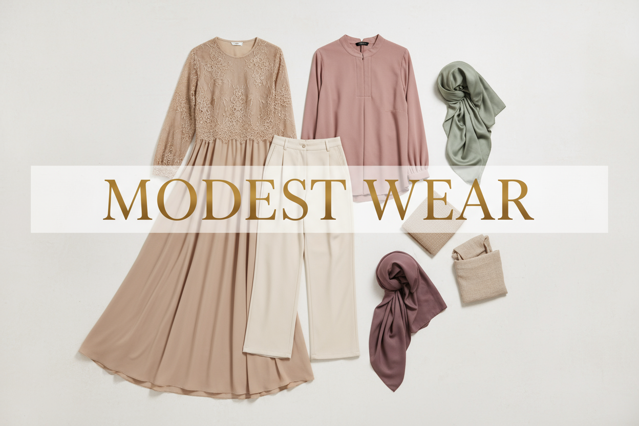 modest wear written on banner. western modest wear artilces